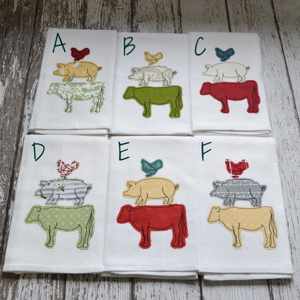 Farm Animals Tea Towel