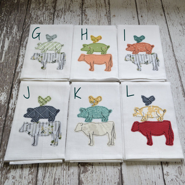 Farm Animals Tea Towel