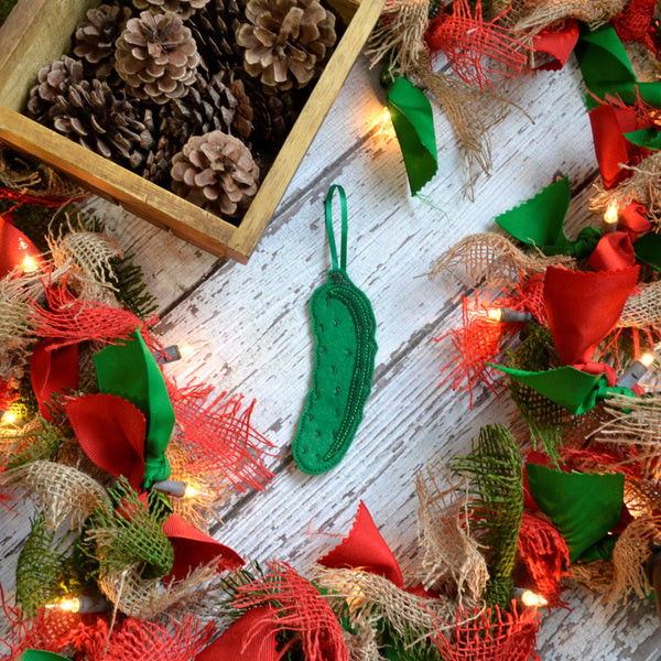 NEW! Pickle Felt Ornament