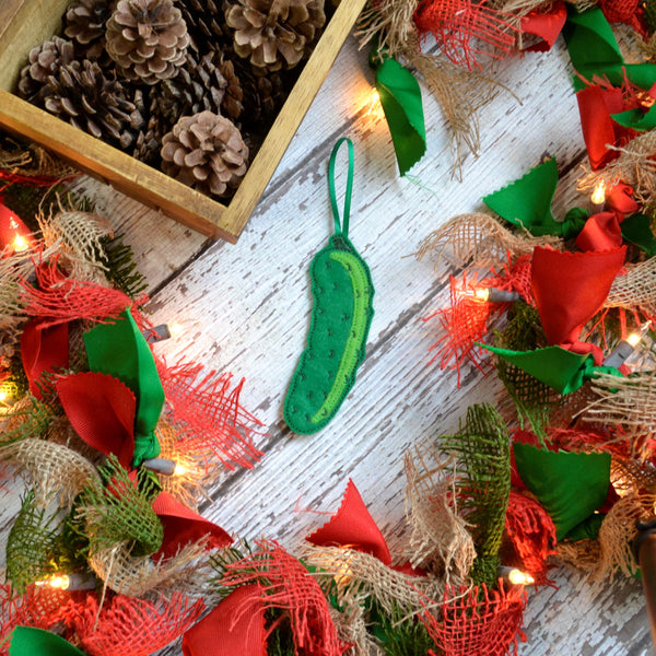 NEW! Pickle Felt Ornament