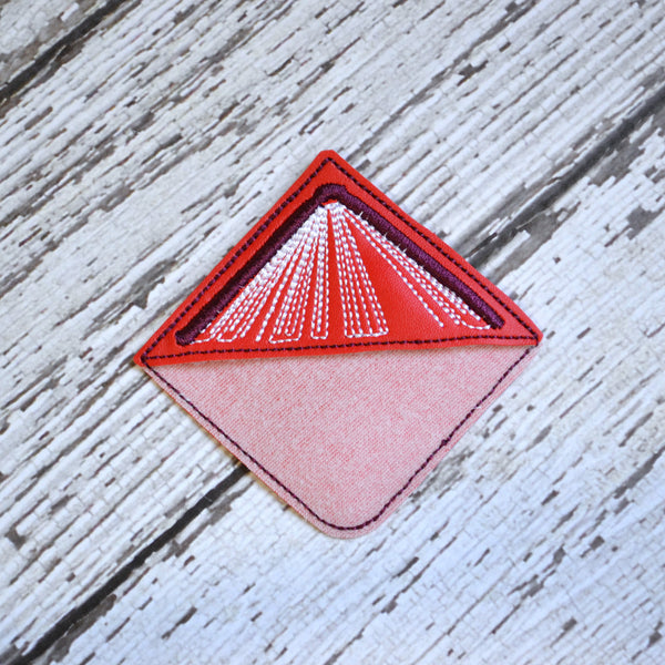 Corner Bookmark - Embroidered Book