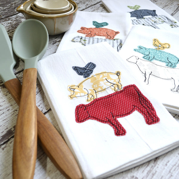 Farm Animals Tea Towel