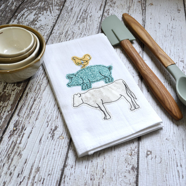 Farm Animals Tea Towel