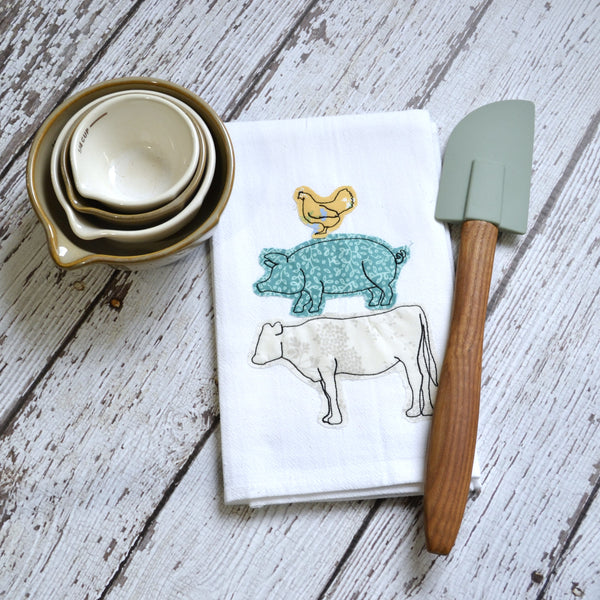 Farm Animals Tea Towel