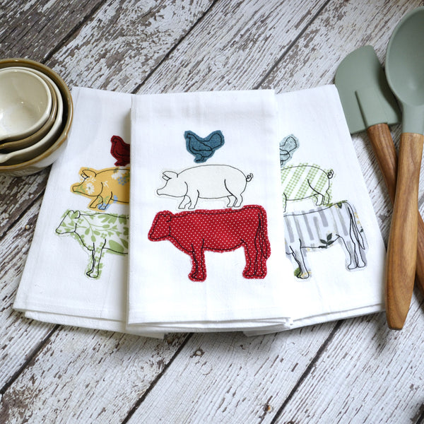 Farm Animals Tea Towel