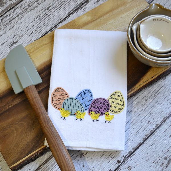 Eggs & Chicks Tea Towel