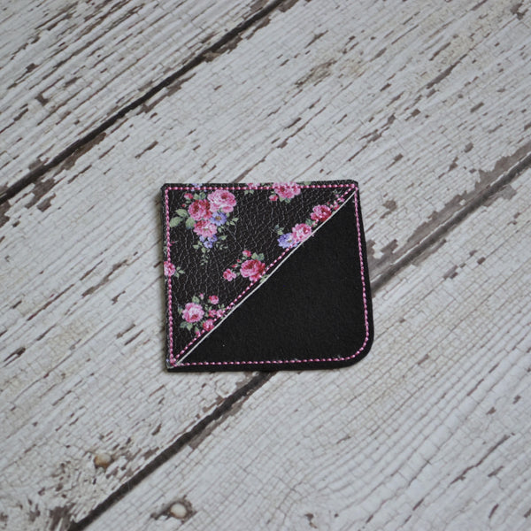Corner Bookmark - Black Florals