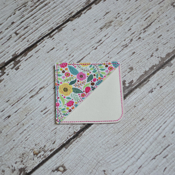 Corner Bookmark - Pink Florals