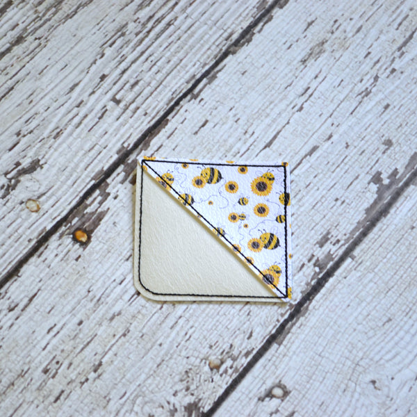 Corner Bookmark - Black and Yellow, Bees