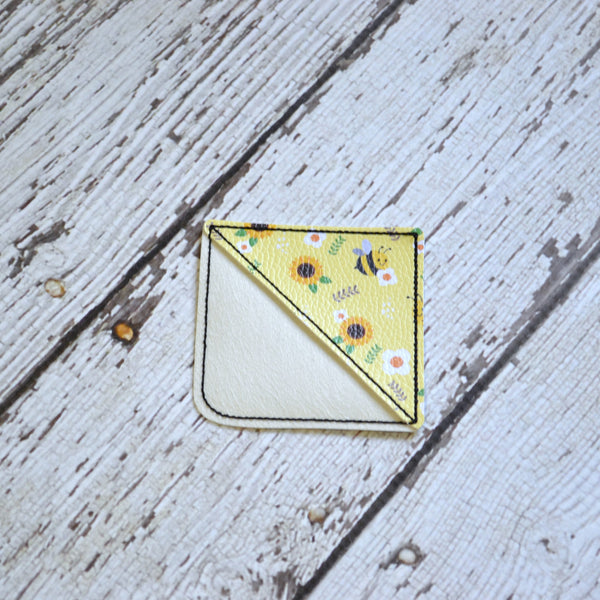 Corner Bookmark - Black and Yellow, Bees