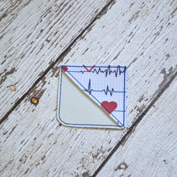 Corner Bookmark - Nurse Healthcare Heart