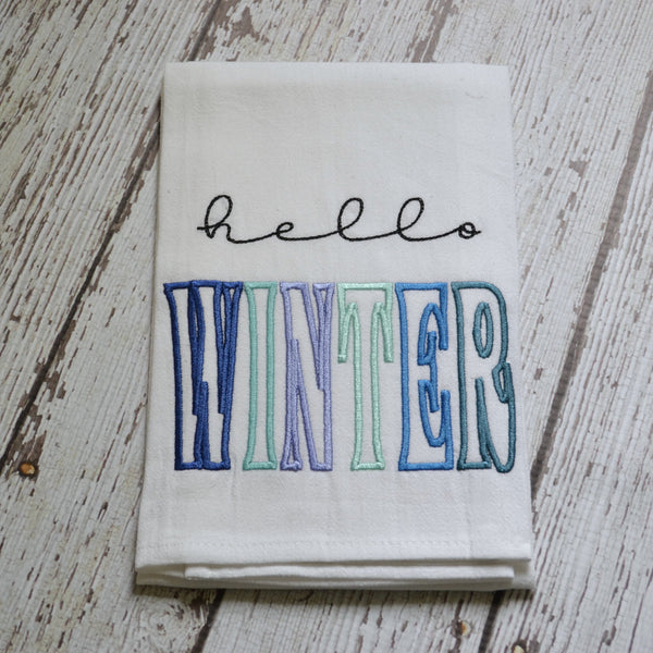 NEW! Hello Winter Tea Towel
