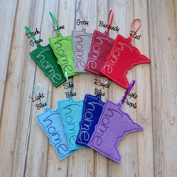 State Felt Ornament - All 50 States Available  - LIGHT BLUE OR SKY BLUE