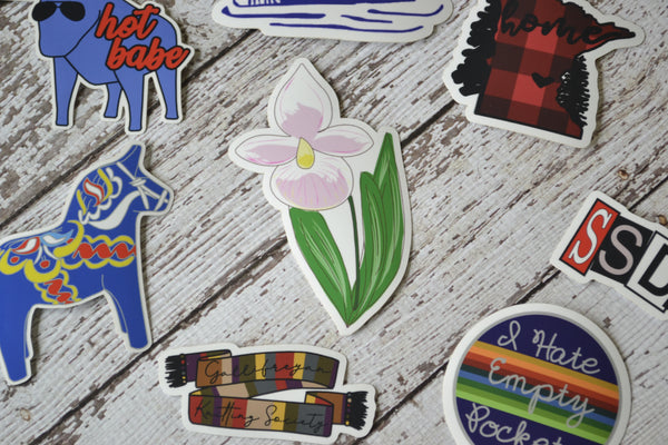 Ready to ship - 'Lady Slipper' Vinyl Sticker - 2.5" x 4.1"