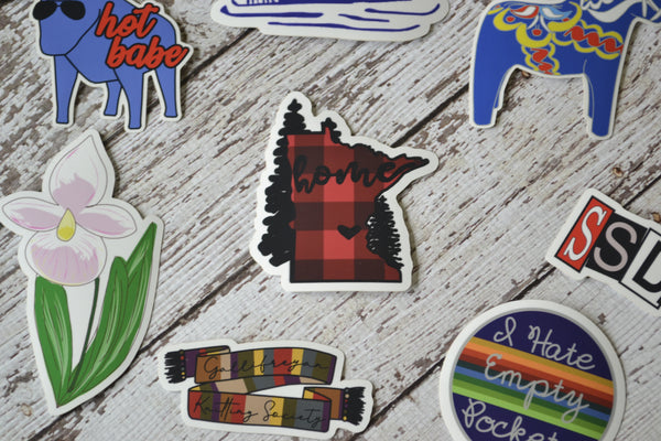 Ready to ship - 'MN home' Vinyl Sticker - 2.7" x 3"