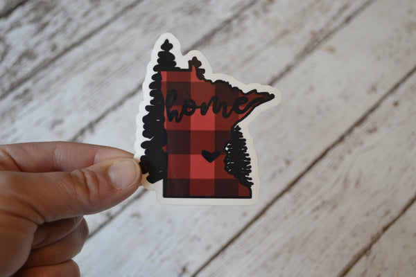 Ready to ship - 'MN home' Vinyl Sticker - 2.7" x 3"