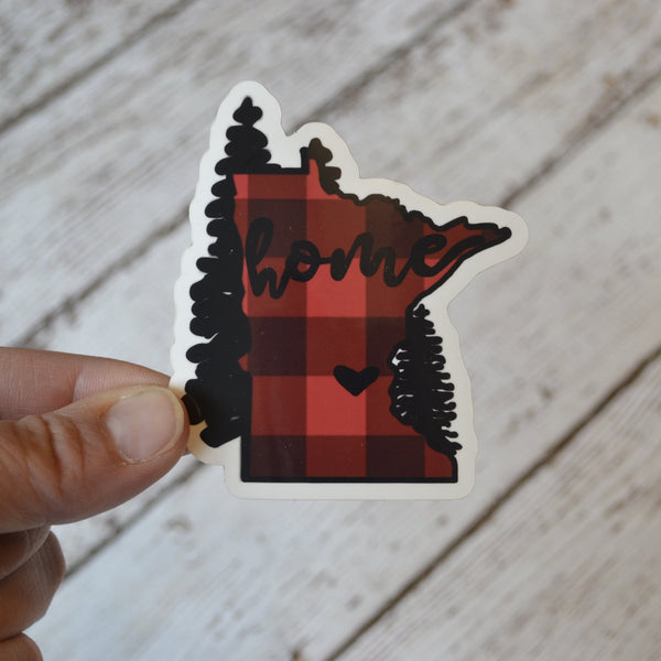 Ready to ship - 'MN home' Vinyl Sticker - 2.7" x 3"