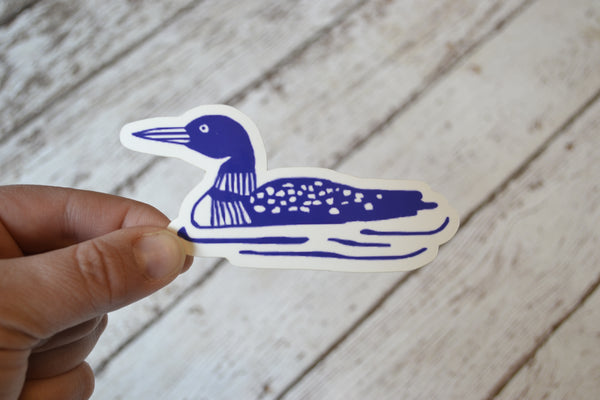 Ready to ship - 'Loon' Vinyl Sticker - 4" x 2"
