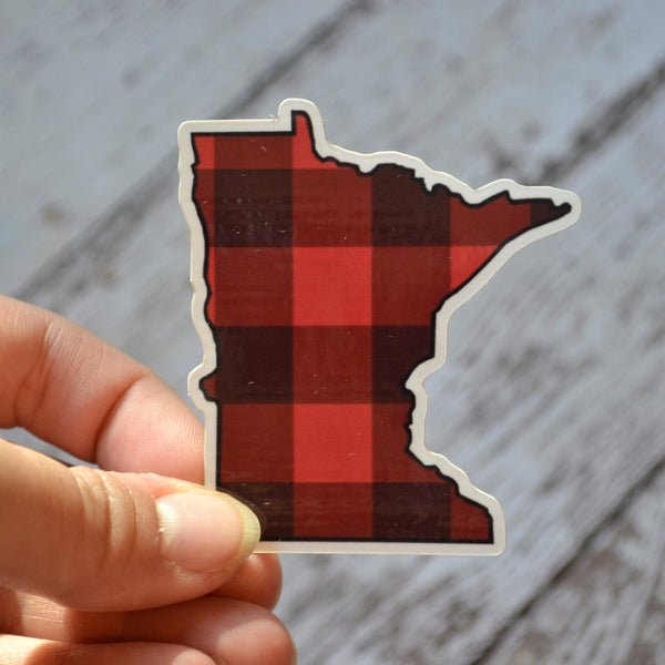 Ready to ship - 'MN Plaid' Vinyl Sticker - 2.7" x 2.4"