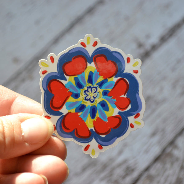 Ready to ship - 'Scandinavian Flower' Vinyl Sticker - 2.5" x 2.2"
