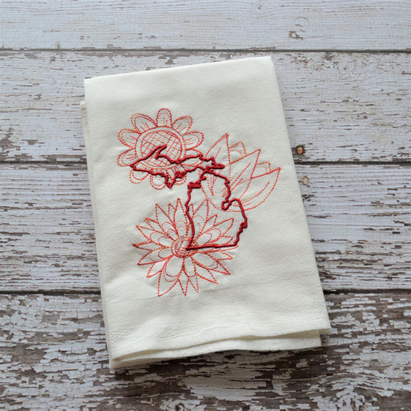 Spring Flowers - State Tea Towel - All 50 States (Blue or Purple)