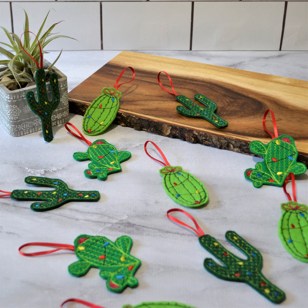 Christmas Cacti Felt Ornament