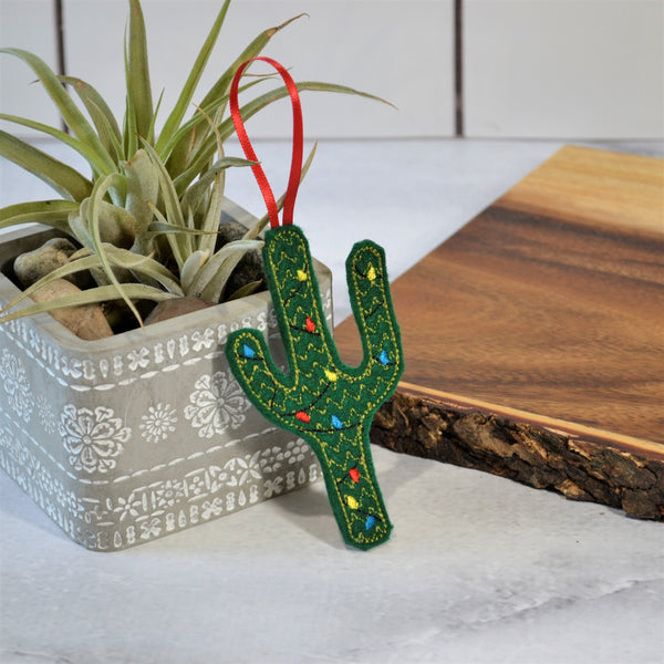Christmas Cacti Felt Ornament