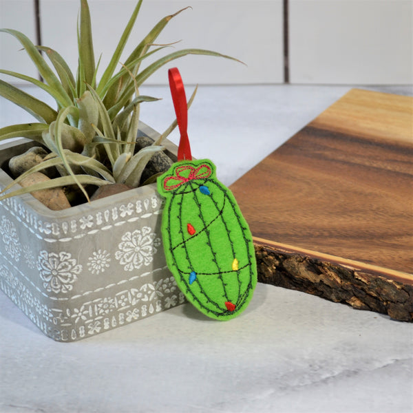 Christmas Cacti Felt Ornament