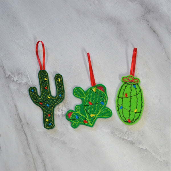 Christmas Cacti Felt Ornament