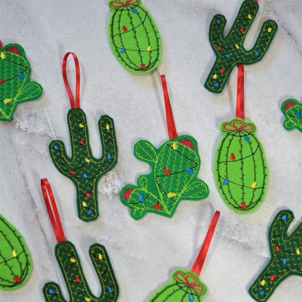 Christmas Cacti Felt Ornament