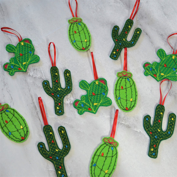 Christmas Cacti Felt Ornament