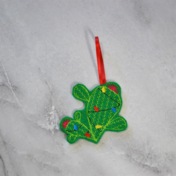 Christmas Cacti Felt Ornament