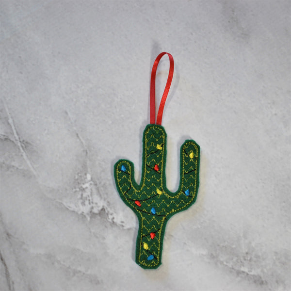 Christmas Cacti Felt Ornament