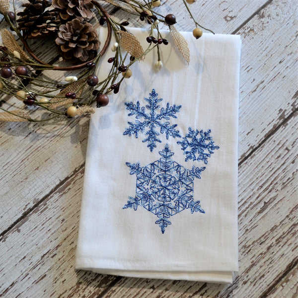 Lace Snowflakes Tea Towel