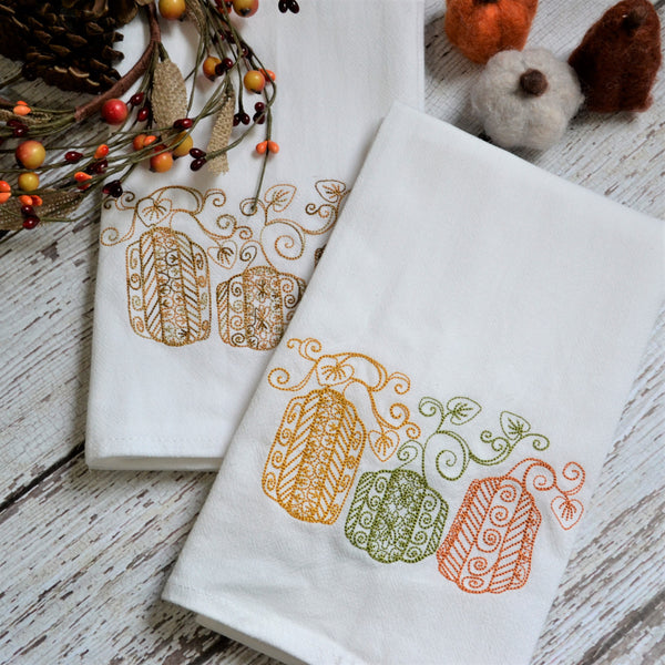 Lace Pumpkins Tea Towel