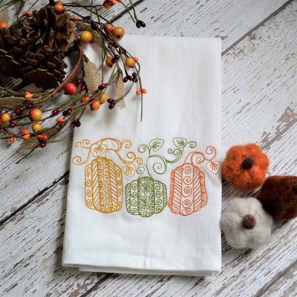 Lace Pumpkins Tea Towel