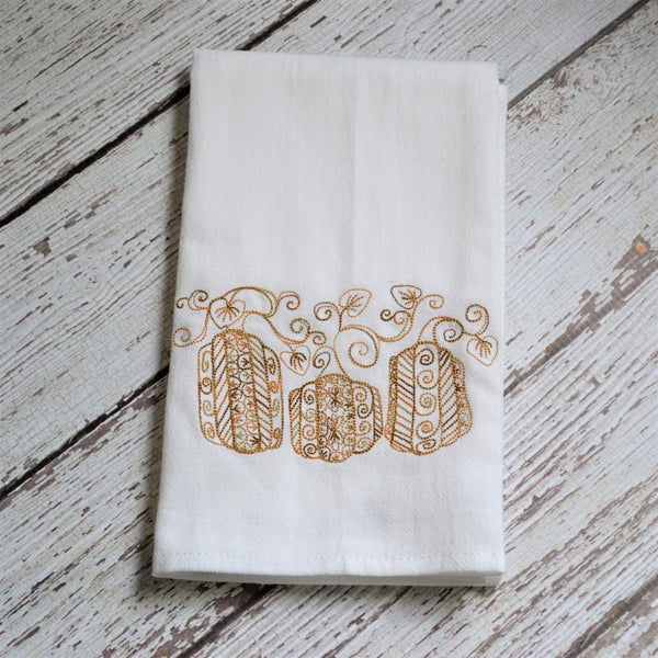 Lace Pumpkins Tea Towel