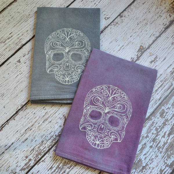 Glow in Dark Lace Skull Tea Towel
