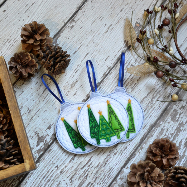 Snowglobe Felt Ornaments - Single, multi Pack