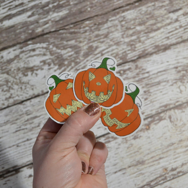 Ready to ship - 'Jack O Lantern' Vinyl Sticker - 2" x 2"