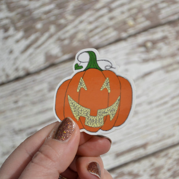 Ready to ship - 'Jack O Lantern' Vinyl Sticker - 2" x 2"