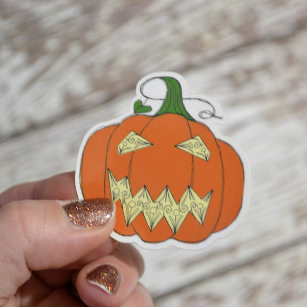 Ready to ship - 'Jack O Lantern' Vinyl Sticker - 2" x 2"