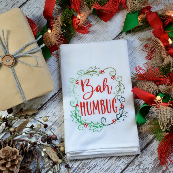 Bah Humbug Tea Towel - Christmas