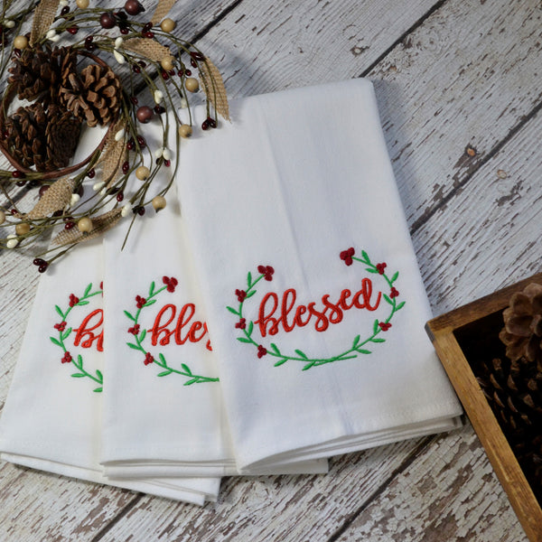 Blessed Christmas Tea Towel - Christmas