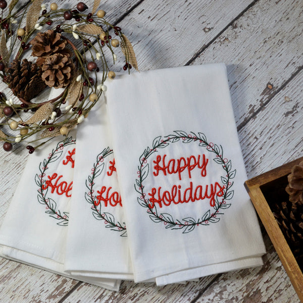 Happy Holidays Tea Towel - Christmas