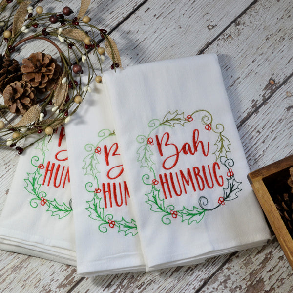 Bah Humbug Tea Towel - Christmas