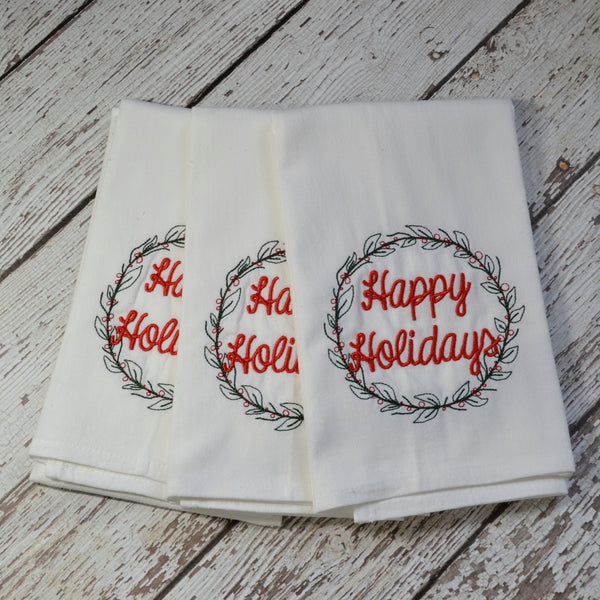 Happy Holidays Tea Towel - Christmas