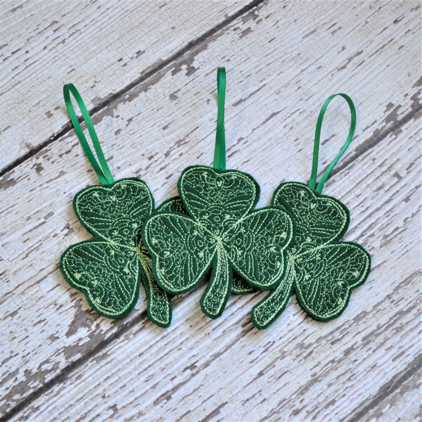 NEW! Lace Shamrock Felt Ornament