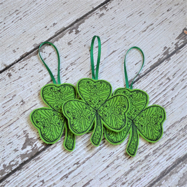 NEW! Lace Shamrock Felt Ornament