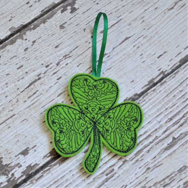NEW! Lace Shamrock Felt Ornament